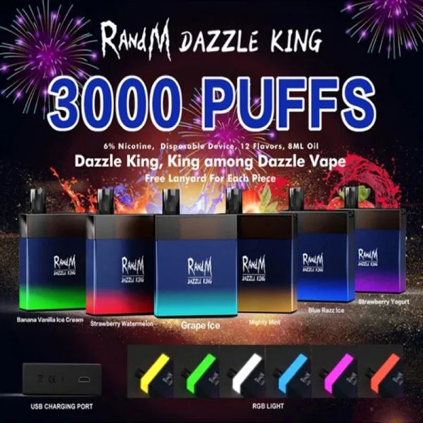 RandM Dazzle King Disposable Vape Pod Device Wholesale (3000 Puffs)